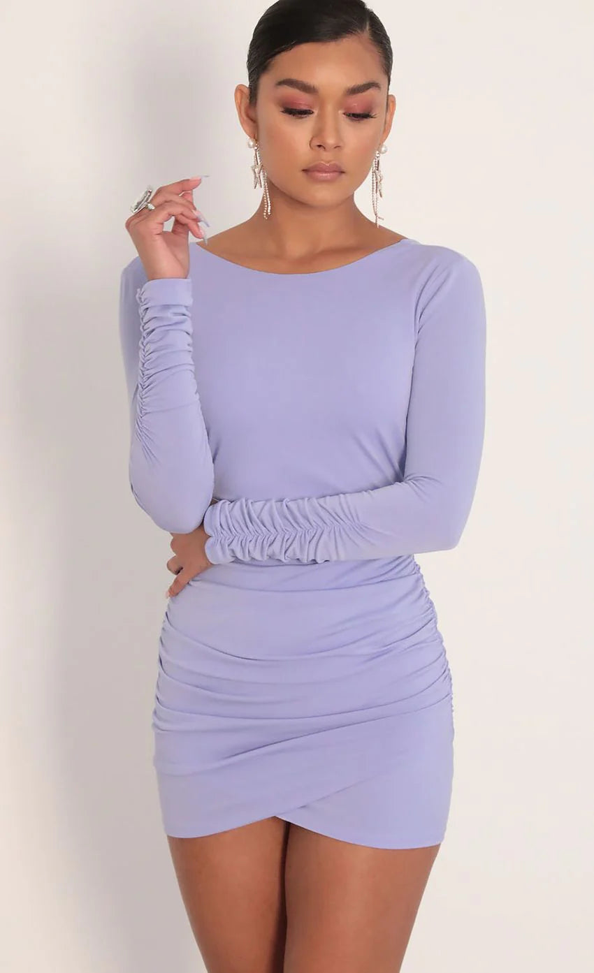 Open Back Dress in Lavender