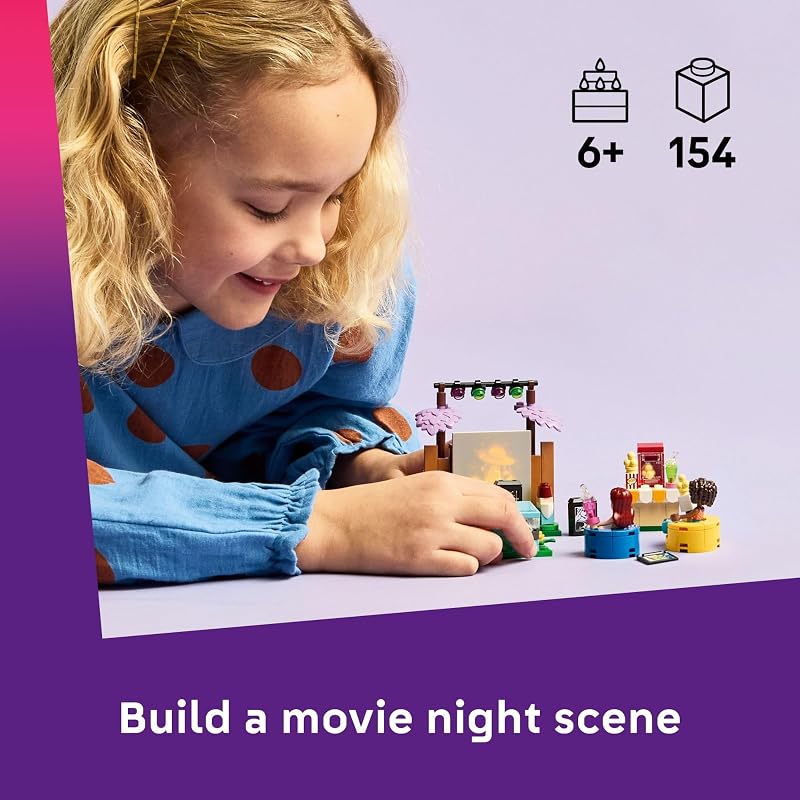 LEGO Friends Friendship Movie Night Pretend Play Building Toy Interactive Storytelling Playset for Girls Boys Ages 6 Includes Paisley and Aliya Minidolls Gift Idea for Birthdays 42642
