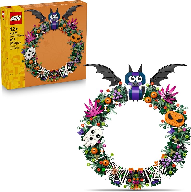 LEGO Halloween Wreath 40825 Building Toys for Boys Girls Ages 12 Halloween Decor Craft W String to Hang 617 pieces Gift for Kids