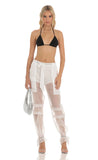Rhinestone Pants in White