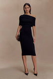 Zandie Cashmere Blend Knit Midi Dress Black