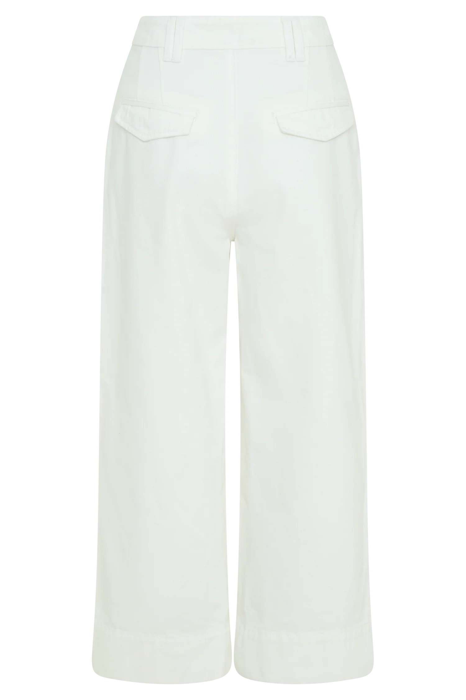 Kaitlyn Cropped Wide Leg Jeans White