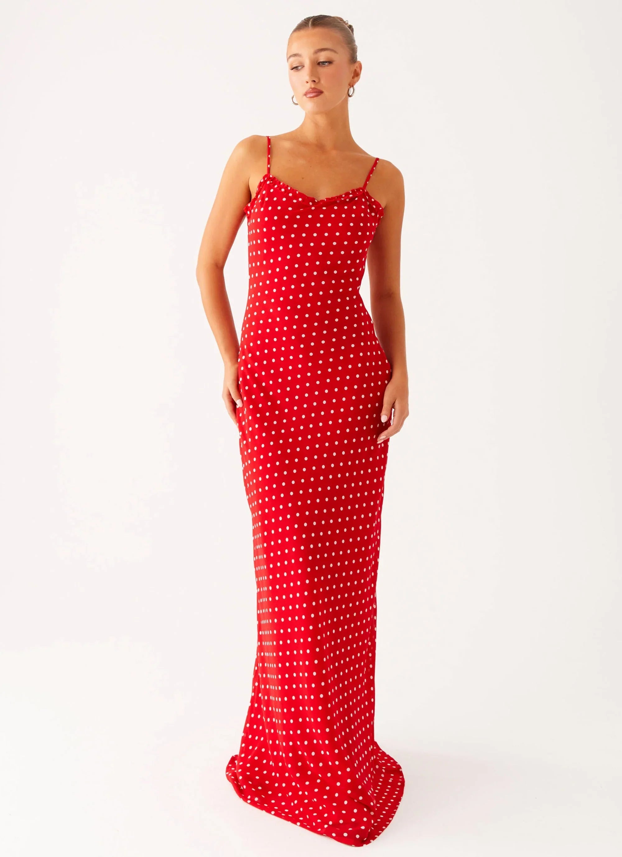 Pareo Maxi Dress Red Polka Dot