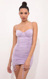 Ruched Bodycon Dress in Lavender