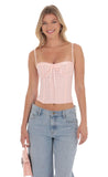 Bow Mesh Bustier in Pink