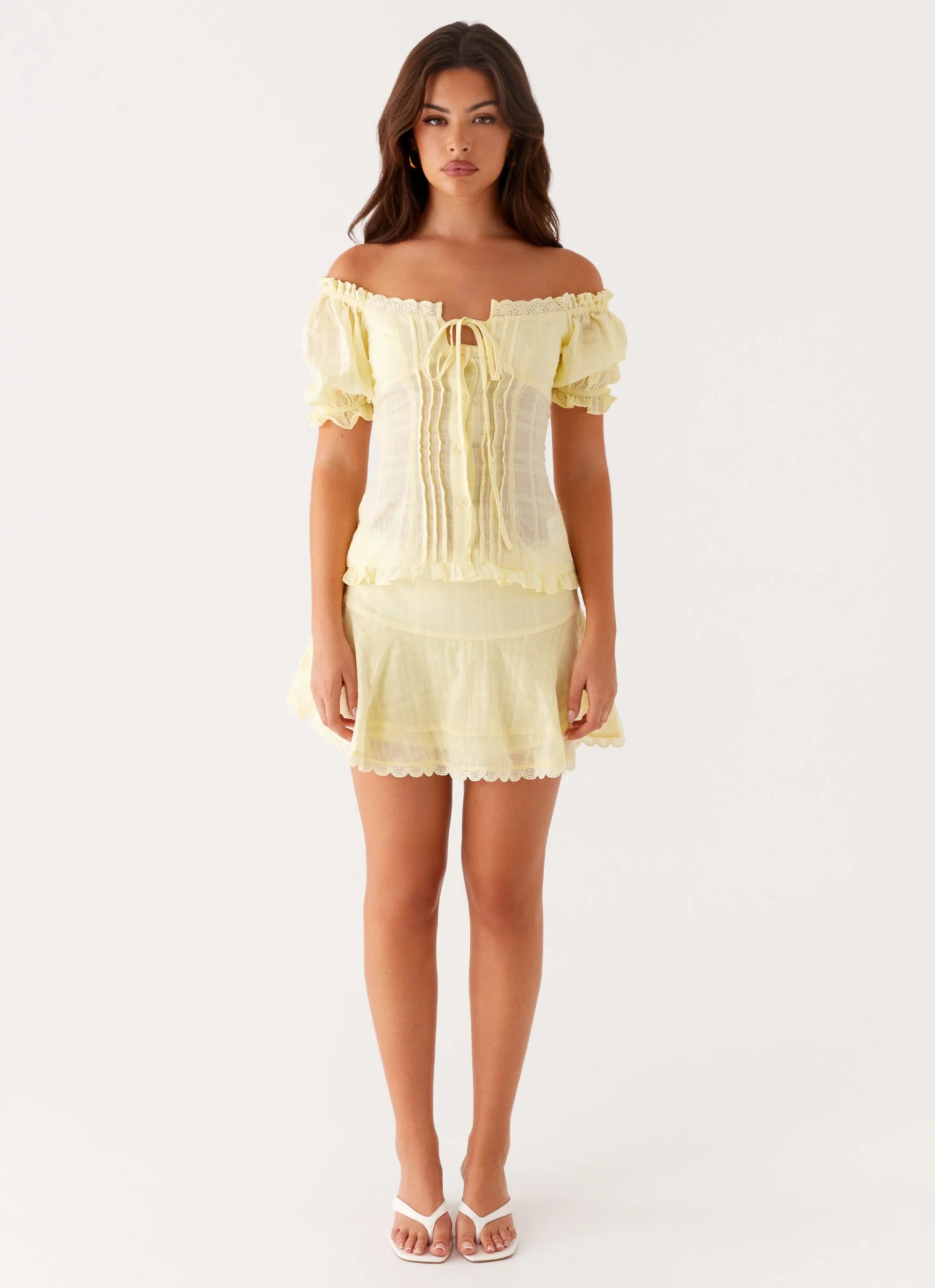 Hundred Percent Mini Skirt Yellow
