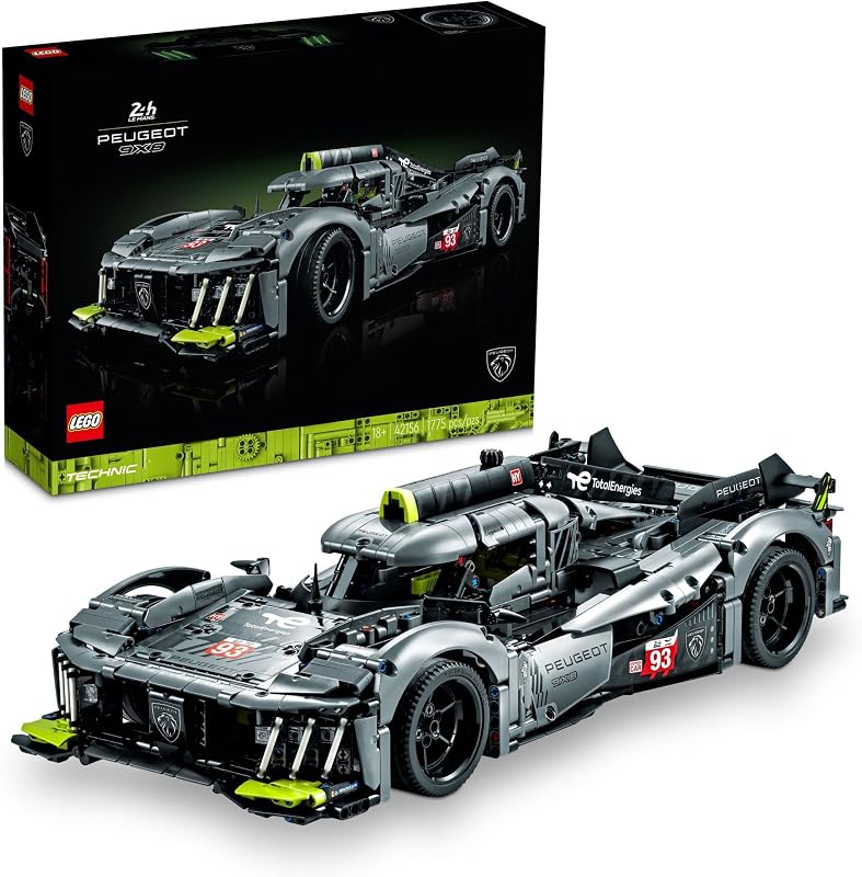 LEGO Technic Peugeot 9X8 24H Le Mans Hybrid Hypercar 42156 Collectible Race Car Building Kit for Adults and Teens 1