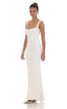 Back Sequin Butterfly Maxi Dress in White