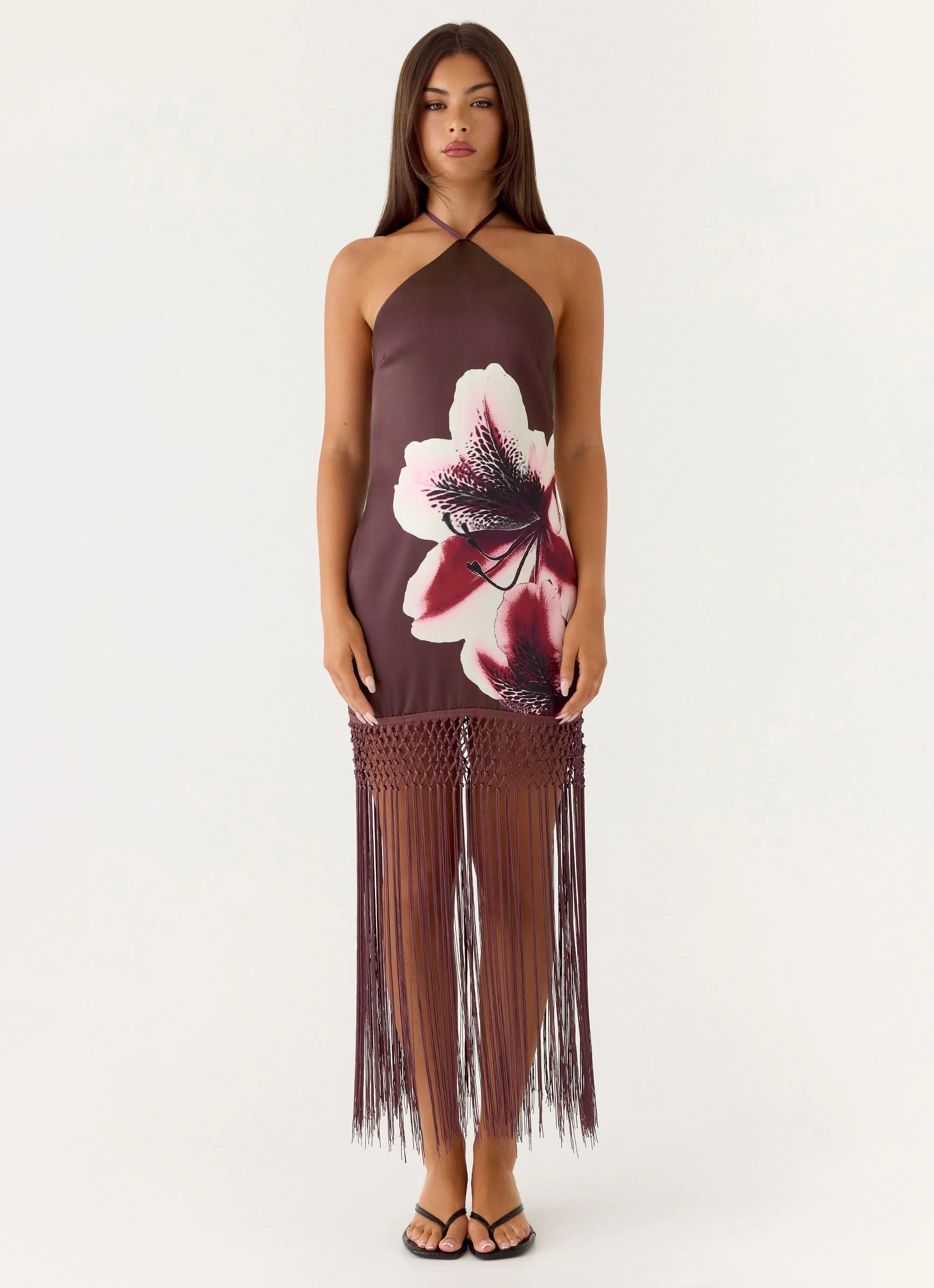 Niahvette Halter Midaxi Dress Velvet Bloom
