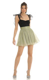 Glitter Skater Skirt in Green