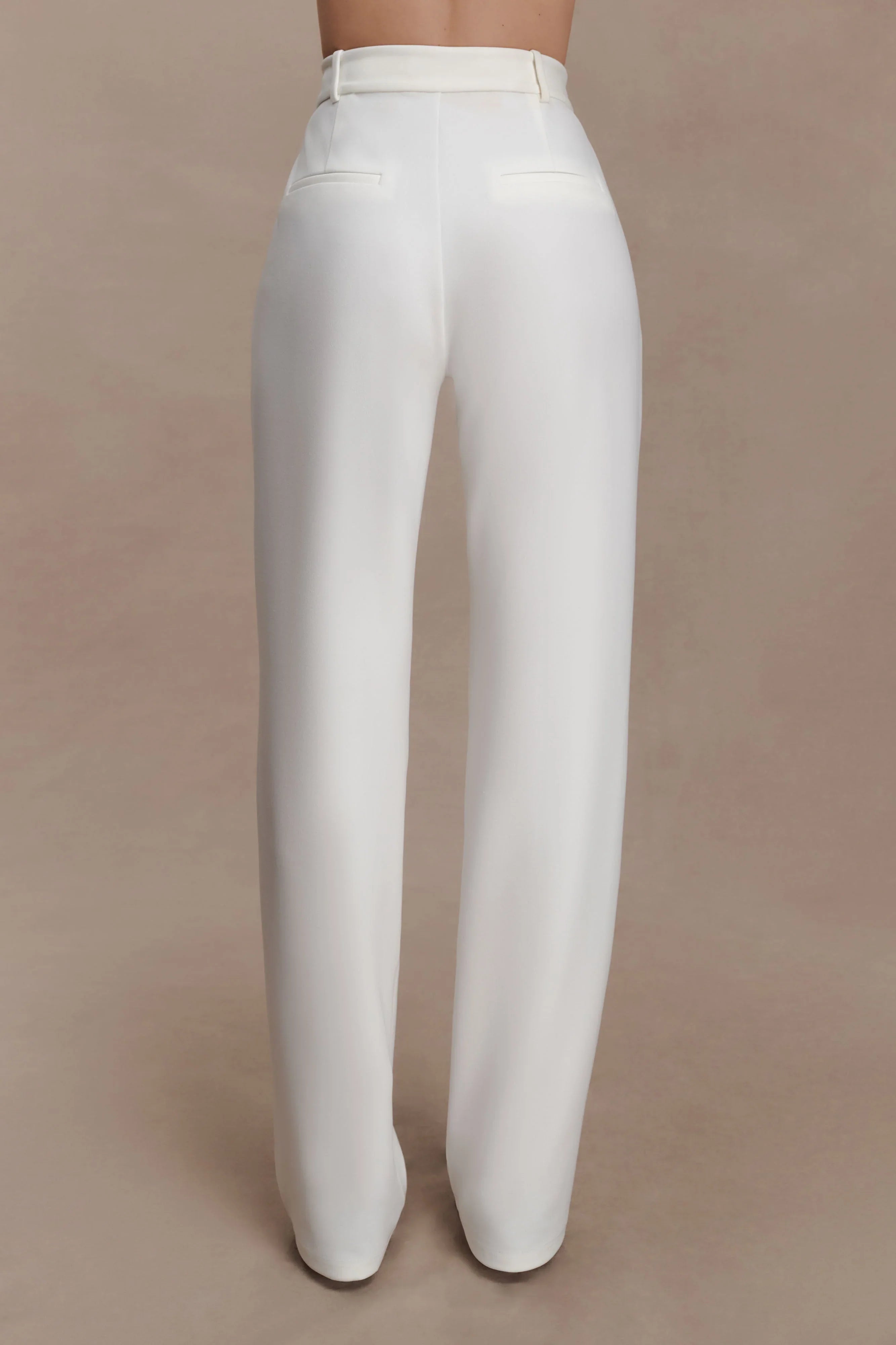 Maude Crepe Straight Leg Pants Ivory