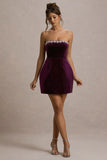 Naia Port Velvet Embellished Bandeau Mini Dress