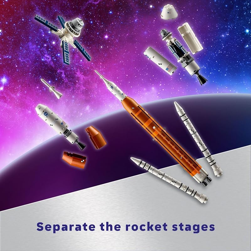 LEGO Icons NASA Artemis Space Launch System DIY Rocket Model Building Set for Adults Ages 18 Gifts for Birthdays Unique Bedroom Decoration for Space NASA Lovers 10341