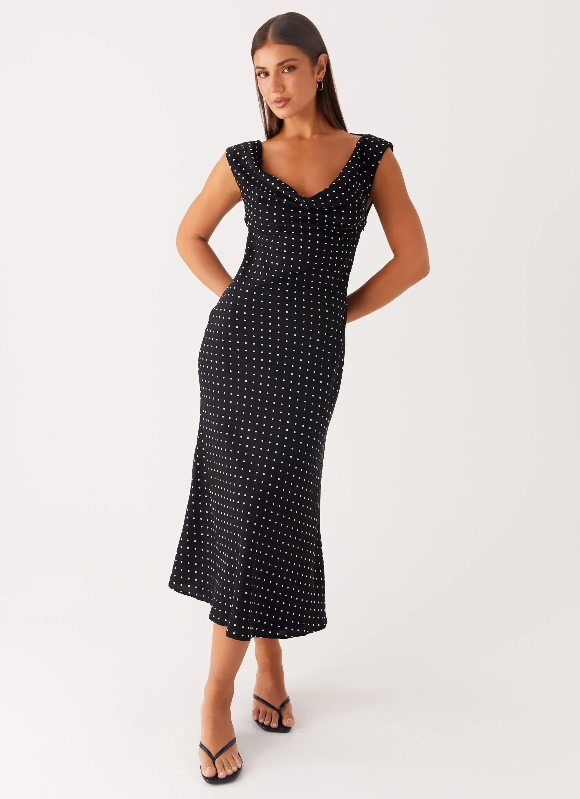 Role Model Maxi Dress Black Polka Dot