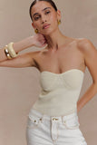 Elodie Strapless Cupped Knit Top Ivory