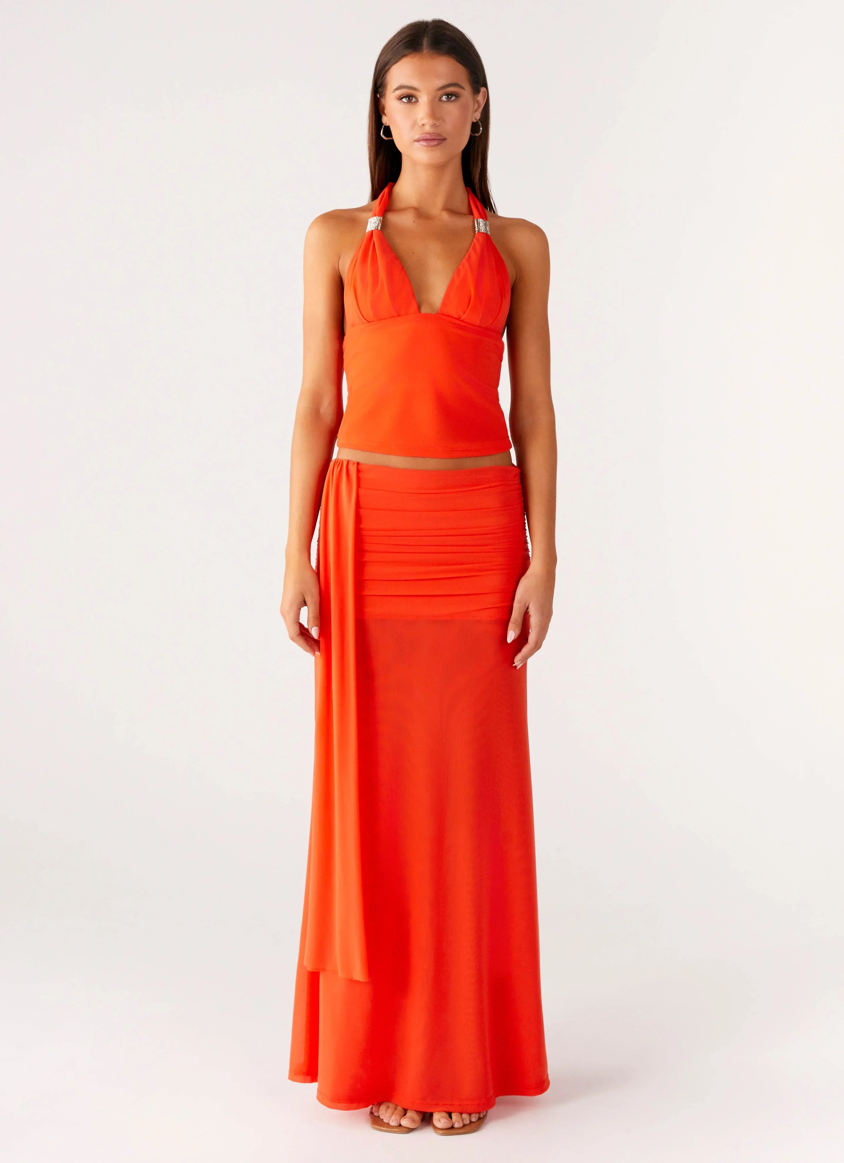 Blaze Maxi Skirt Fire Red