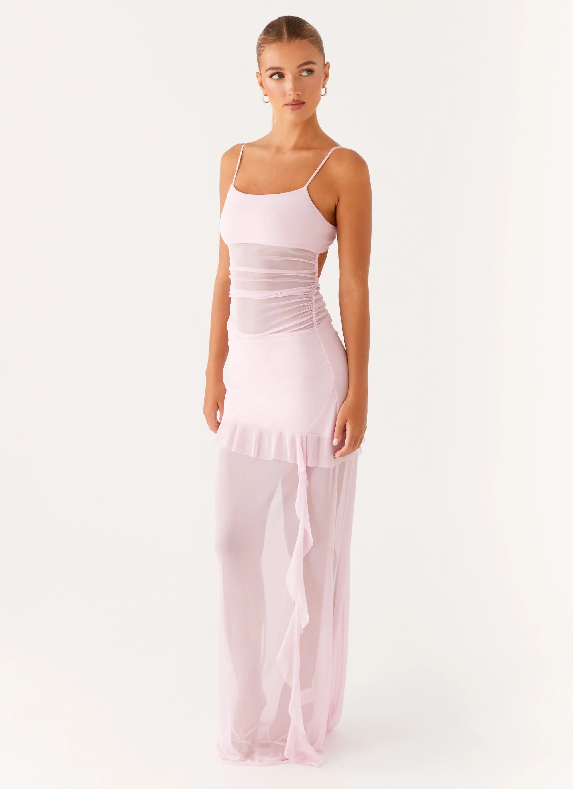 Jenni Ruffle Maxi Dress Pink