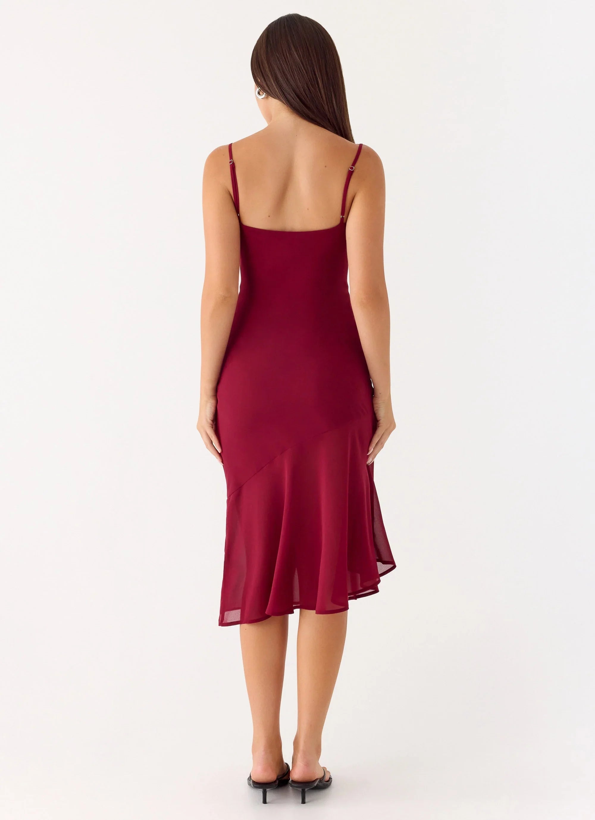 Anne Midi Dress Deep Red