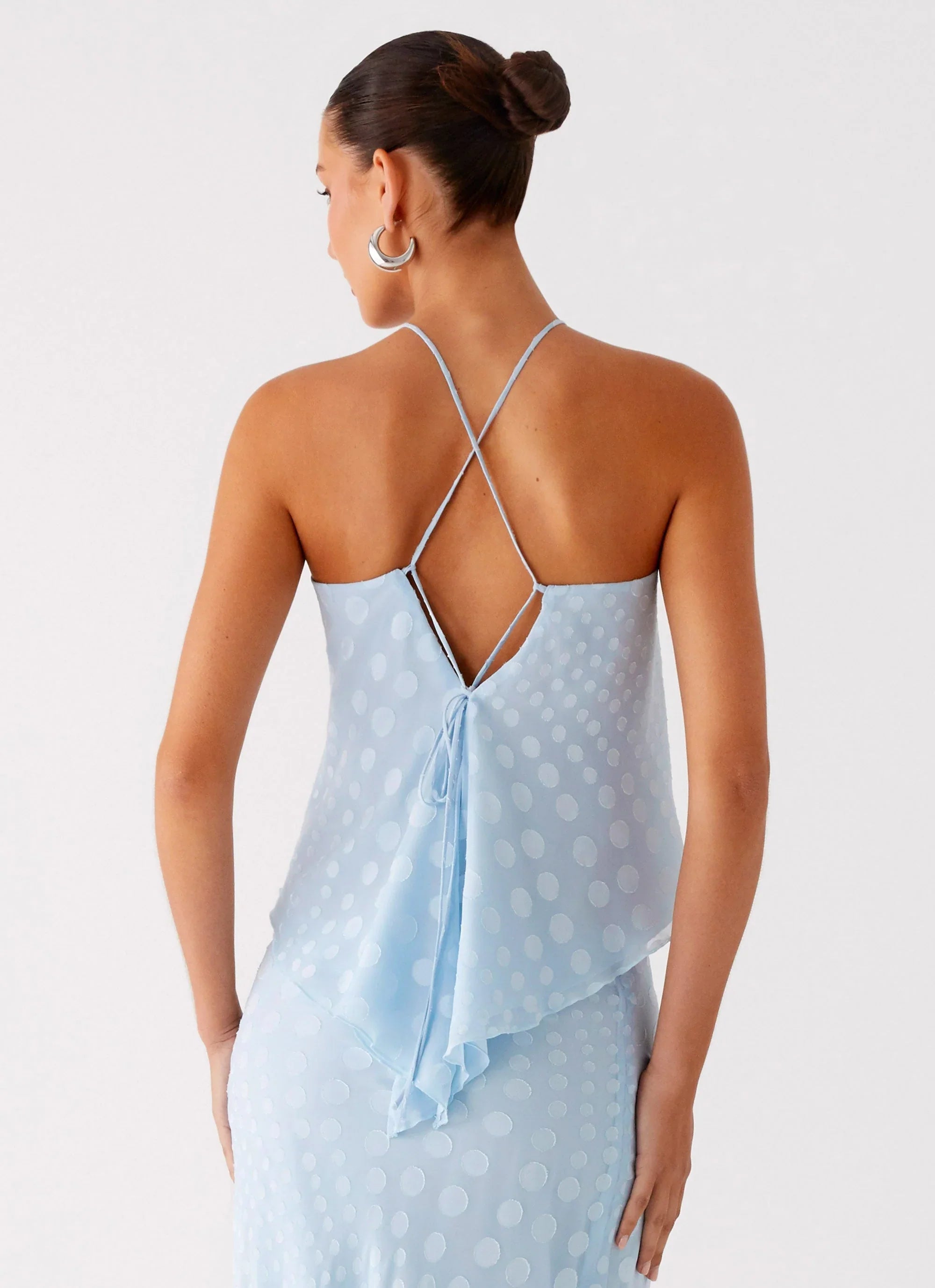 Mena Chiffon Spot Top Blue