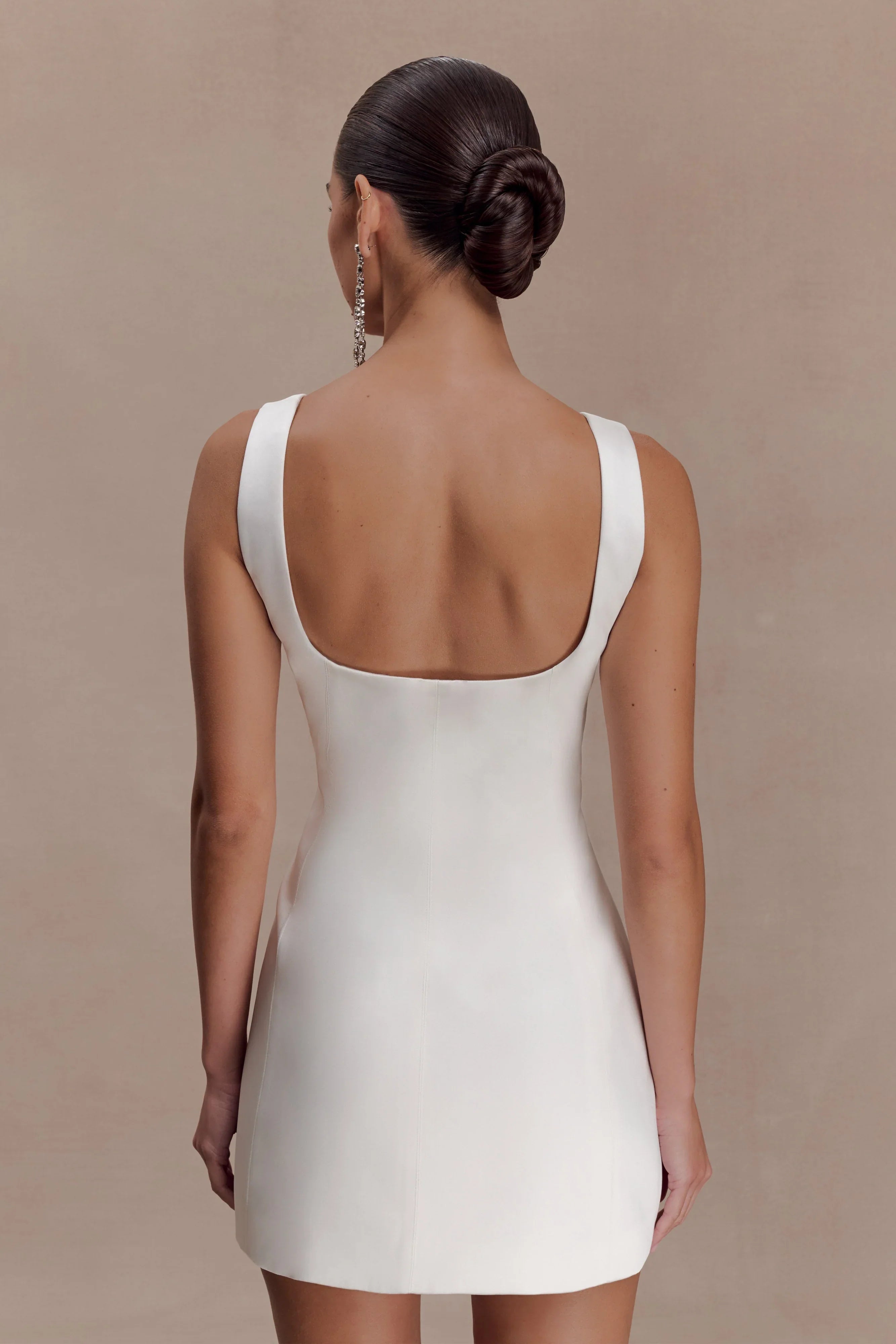 Beth Satin Mini Dress White