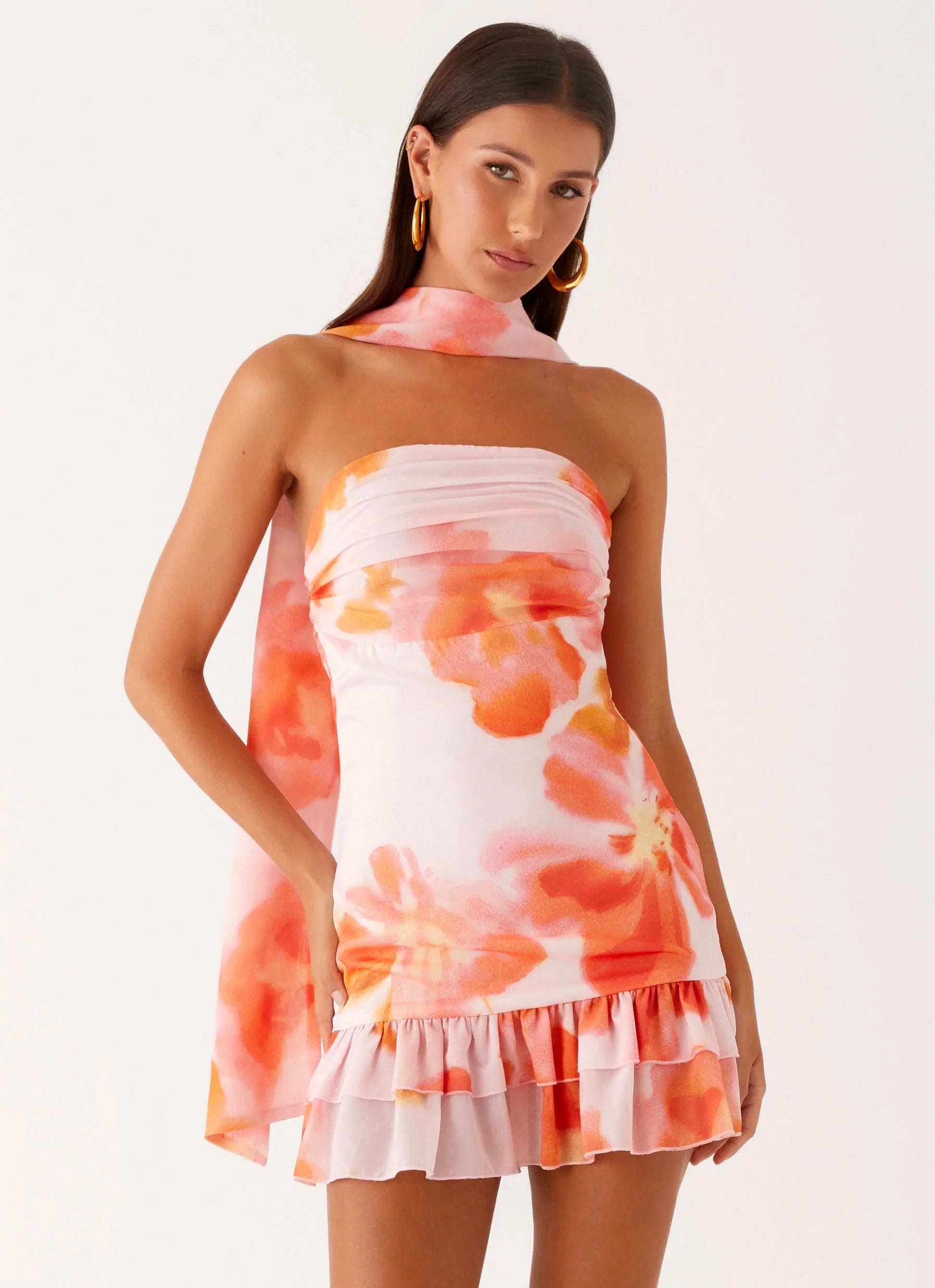 Manon Scarf Mini Dress Blushing Blossom