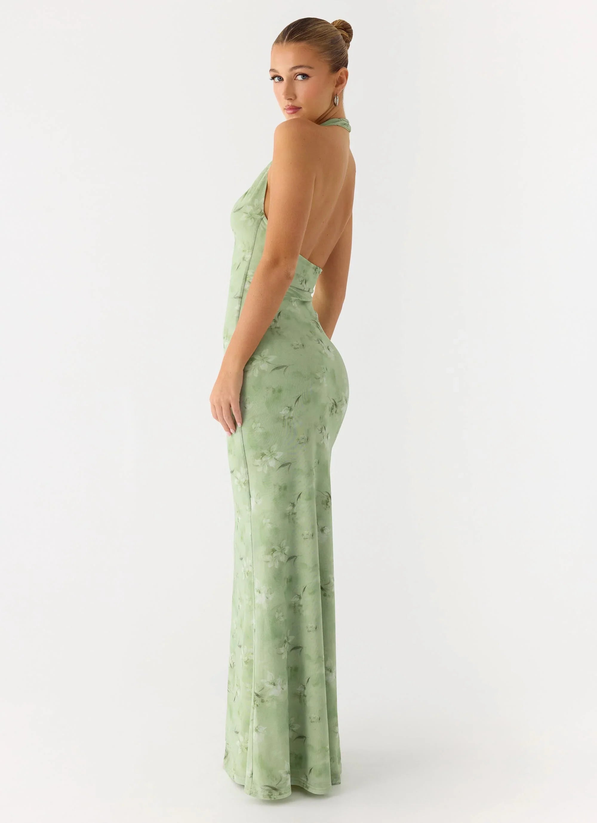 Ask You Twice Maxi Dress Blurred Lime