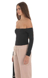 Off Shoulder Bodysuit in Black