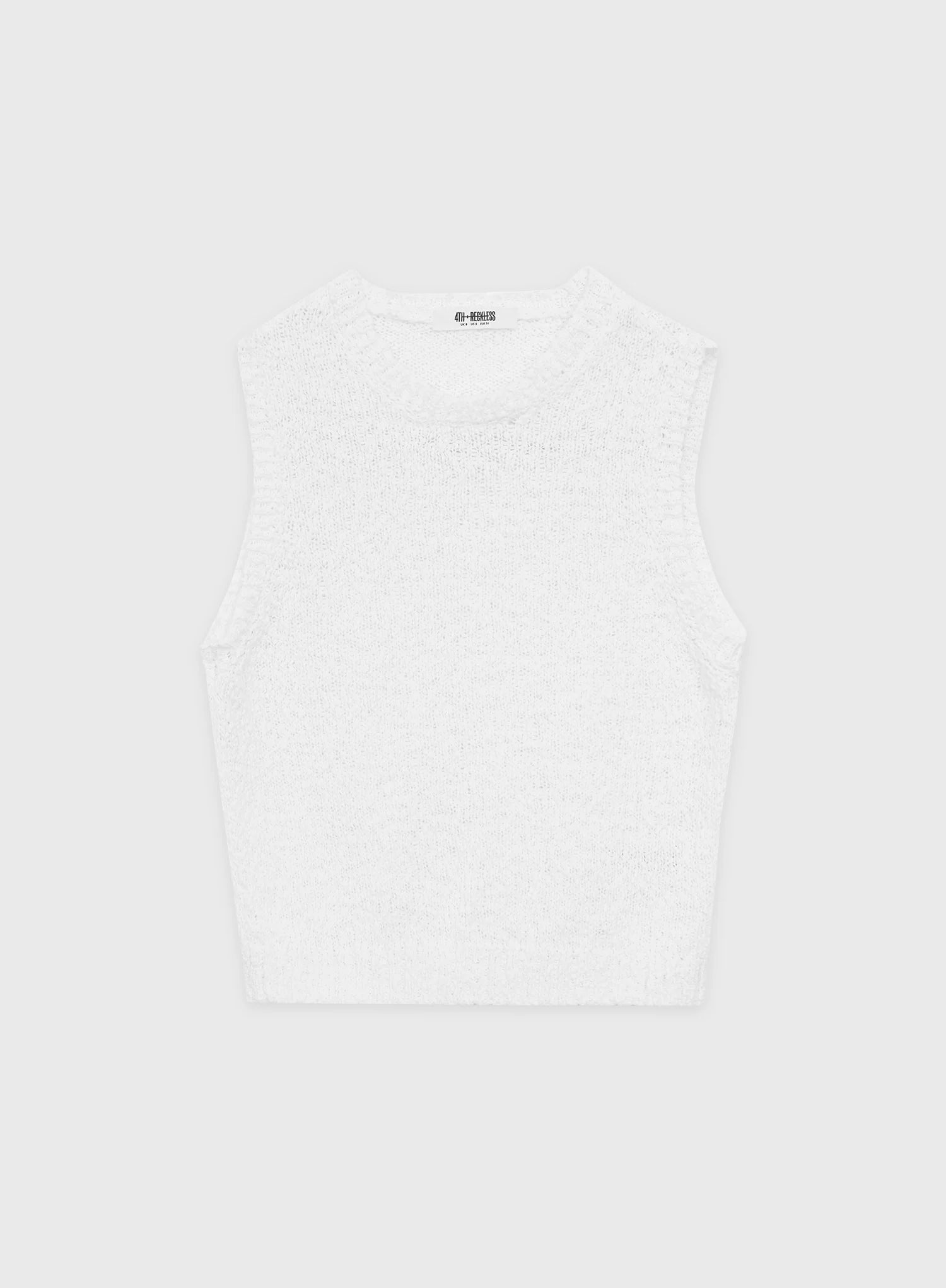 White Cotton Knit Tank Top