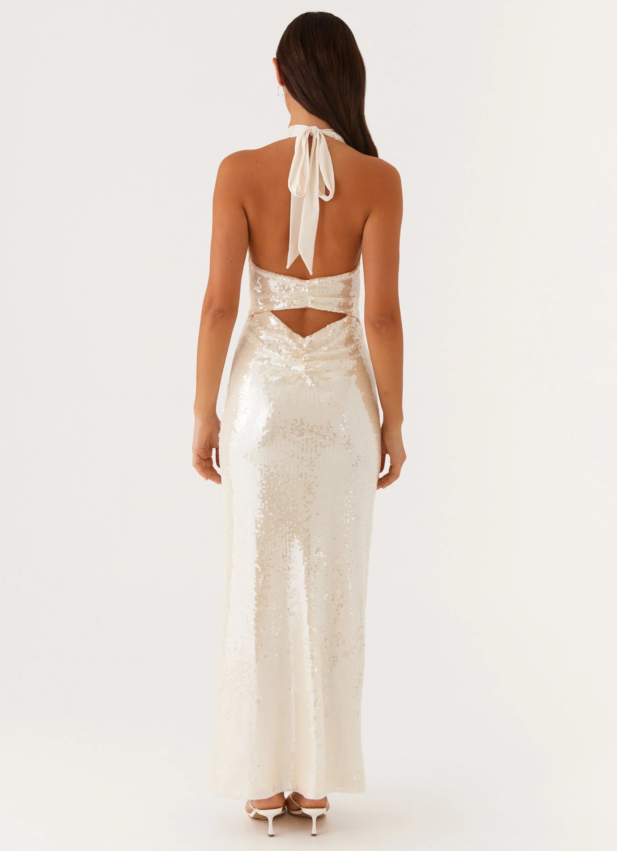 Whisked Away Halterneck Maxi Dress White