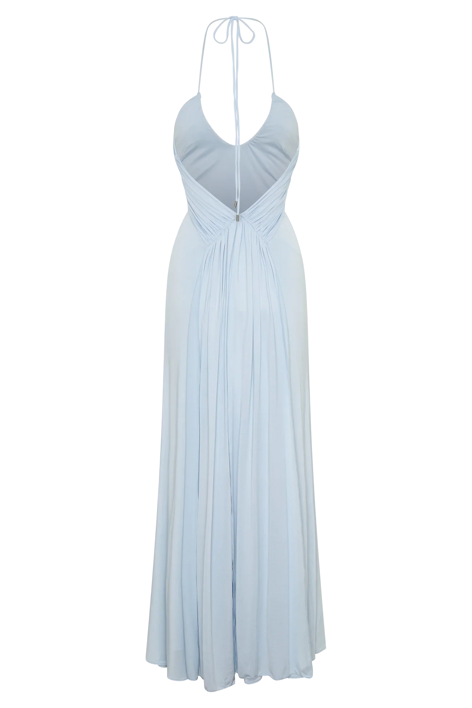 Maely Gathered Slinky Maxi Dress Pale Blue