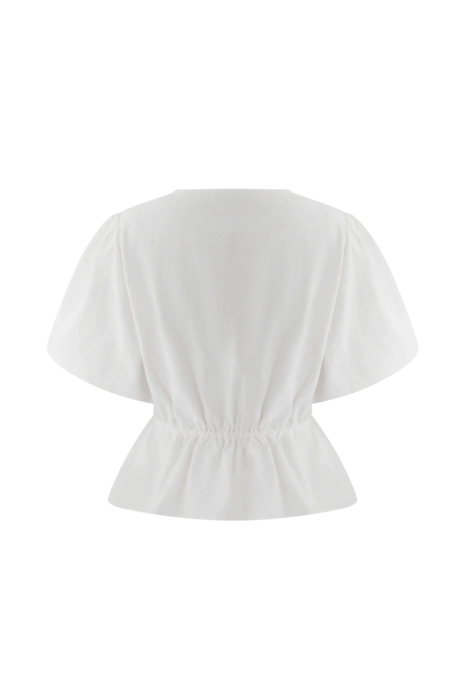 Emilie Puff Sleeve Cotton Top White