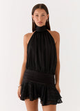 Willow Chiffon Mini Dress Black