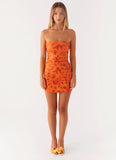 Moorey Beaded Mini Dress Orange
