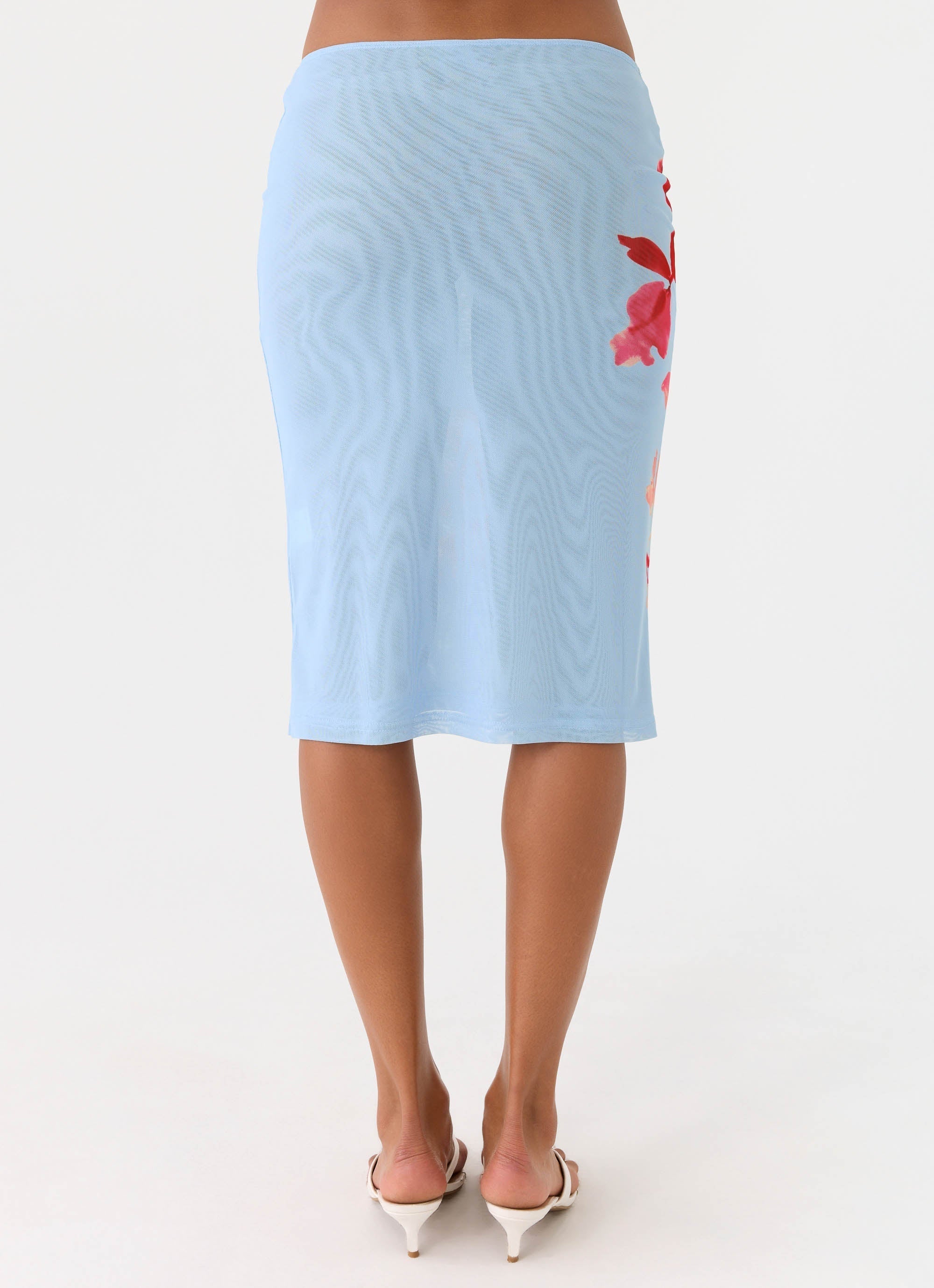 Tamia Midi Skirt Blue Petal