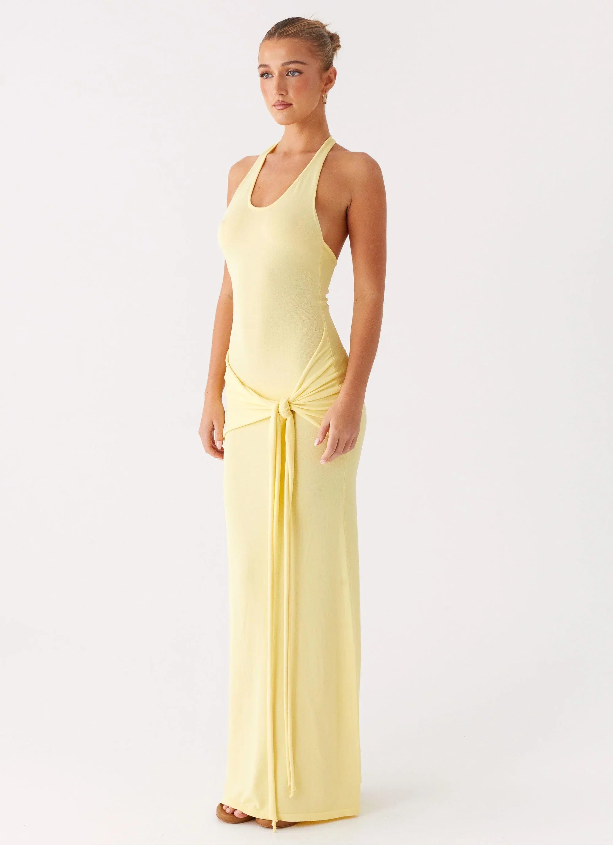 Pina Colada Knit Maxi Dress Yellow