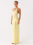 Pina Colada Knit Maxi Dress Yellow