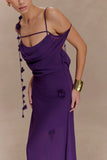 Rosalie Floral Chiffon Maxi Dress Purple