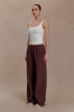 Janayia Cotton Wide Leg Pants Dark Espresso