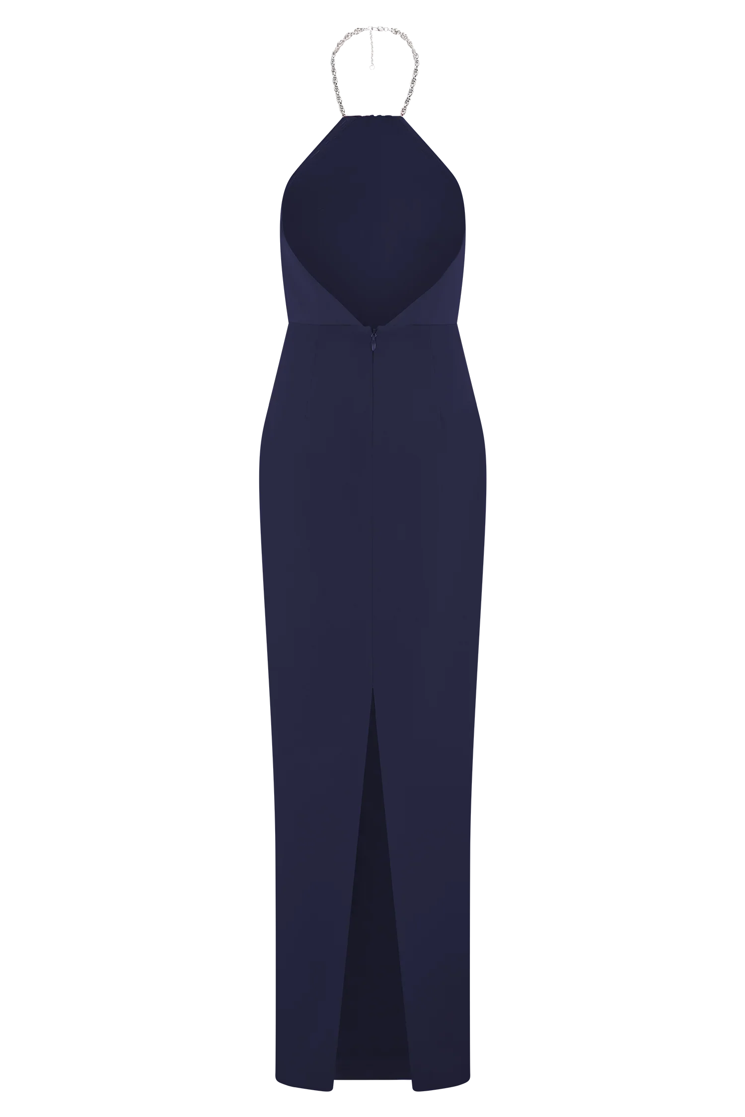 Elina Satin Necklace Maxi Dress Navy
