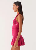 Payback Shell Trim Mini Dress Fuchsia