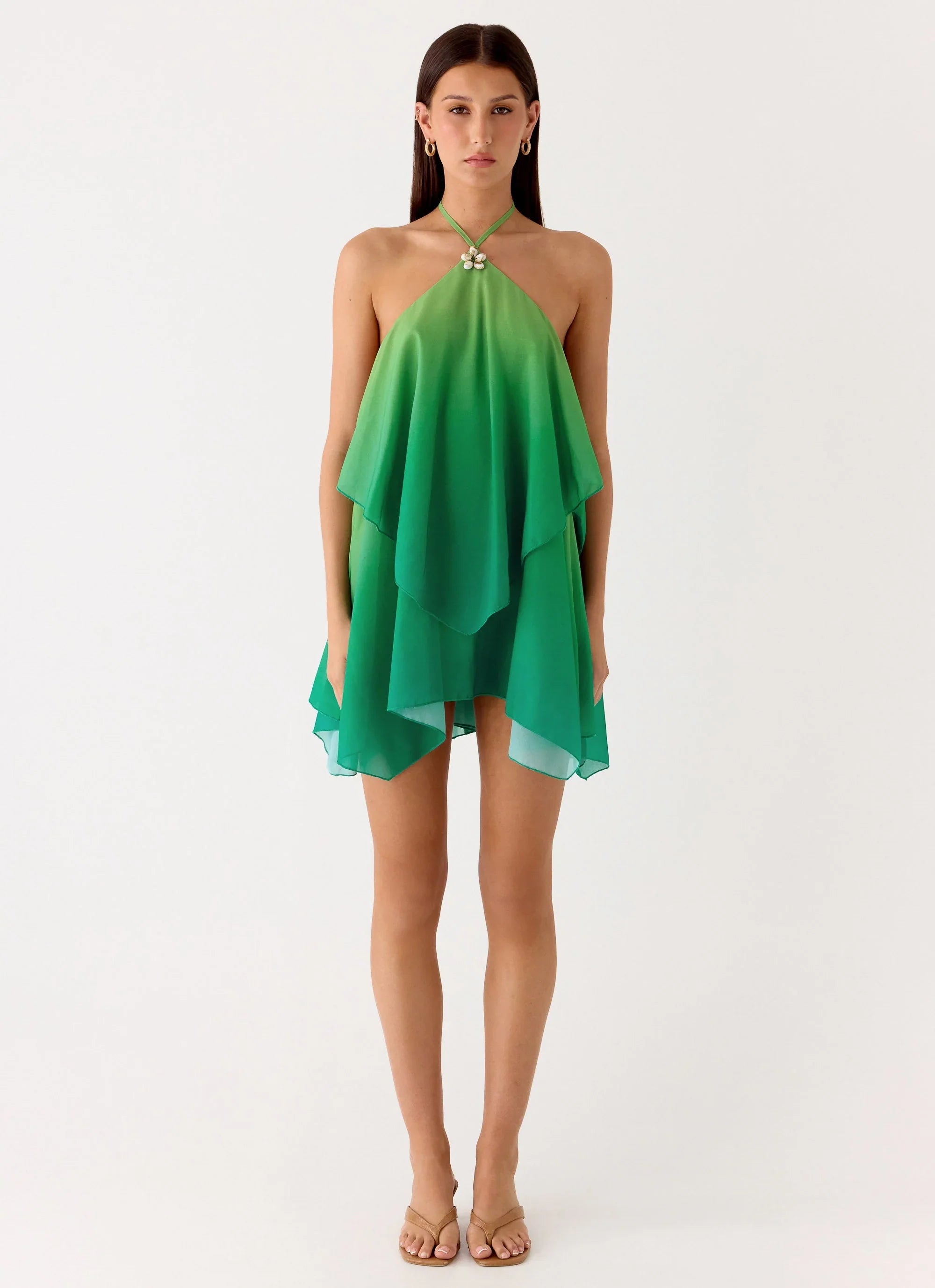 Twin Flame Mini Dress Green Gradient