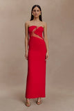 Lianne Strapless Maxi Dress Red