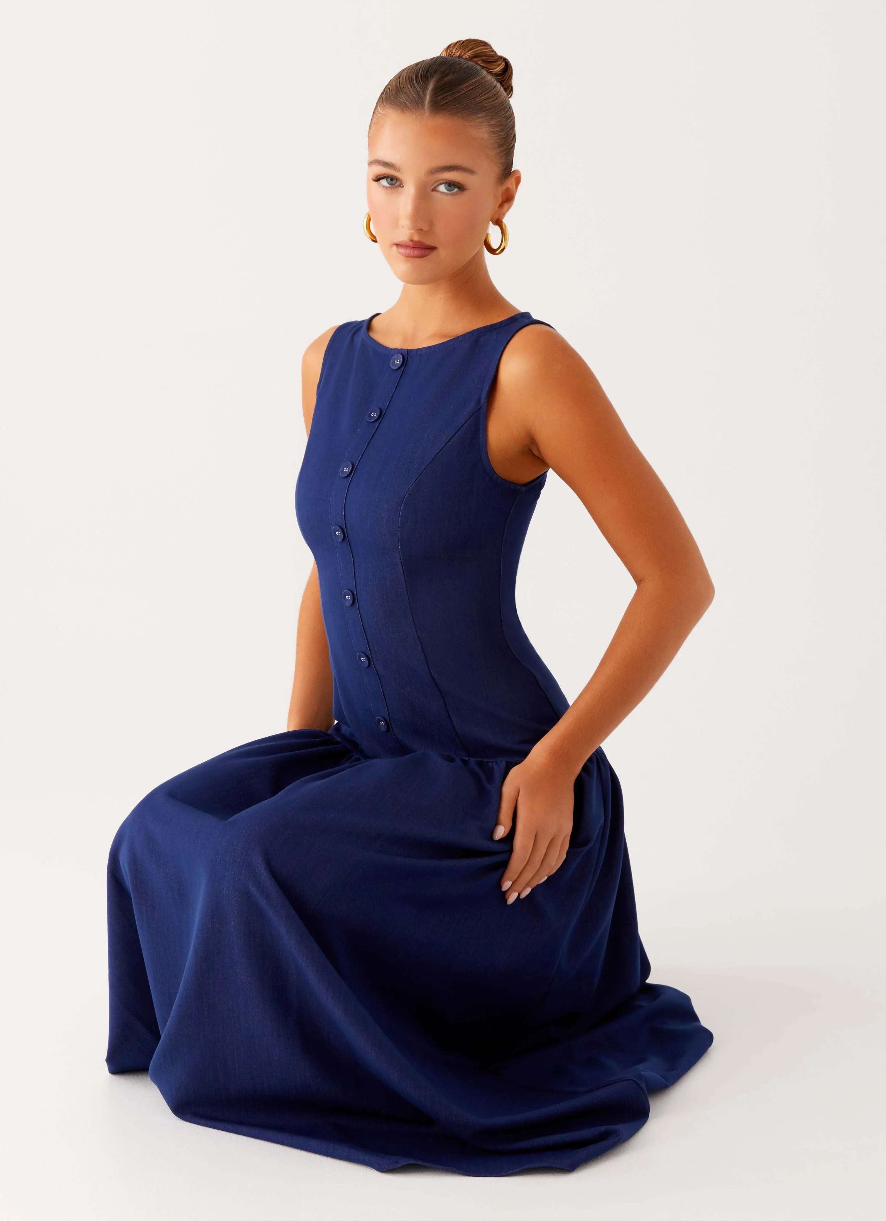 Hayes Denim Midi Dress Indigo