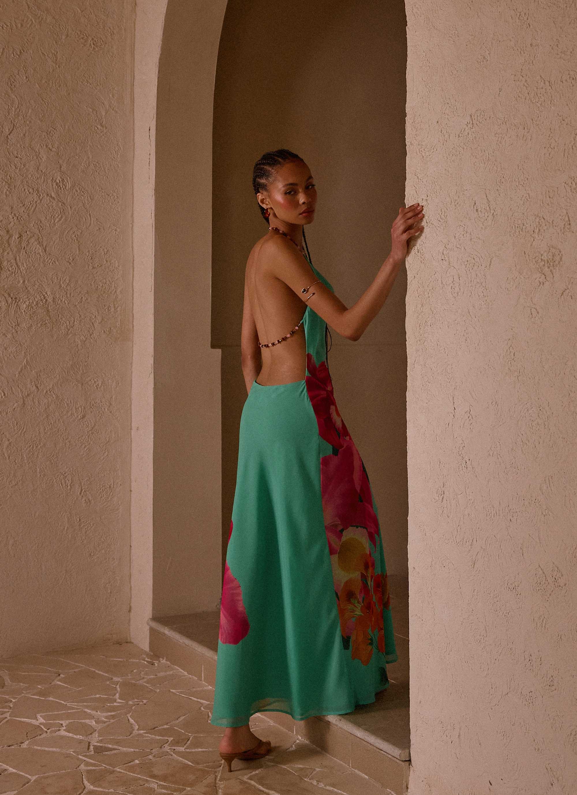 Morning Crush Cowl Maxi Dress Jungle Bloom