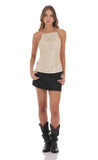 Sequin Open Back Top in Champagne