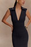 Keagan Sleeveless Midi Dress Black