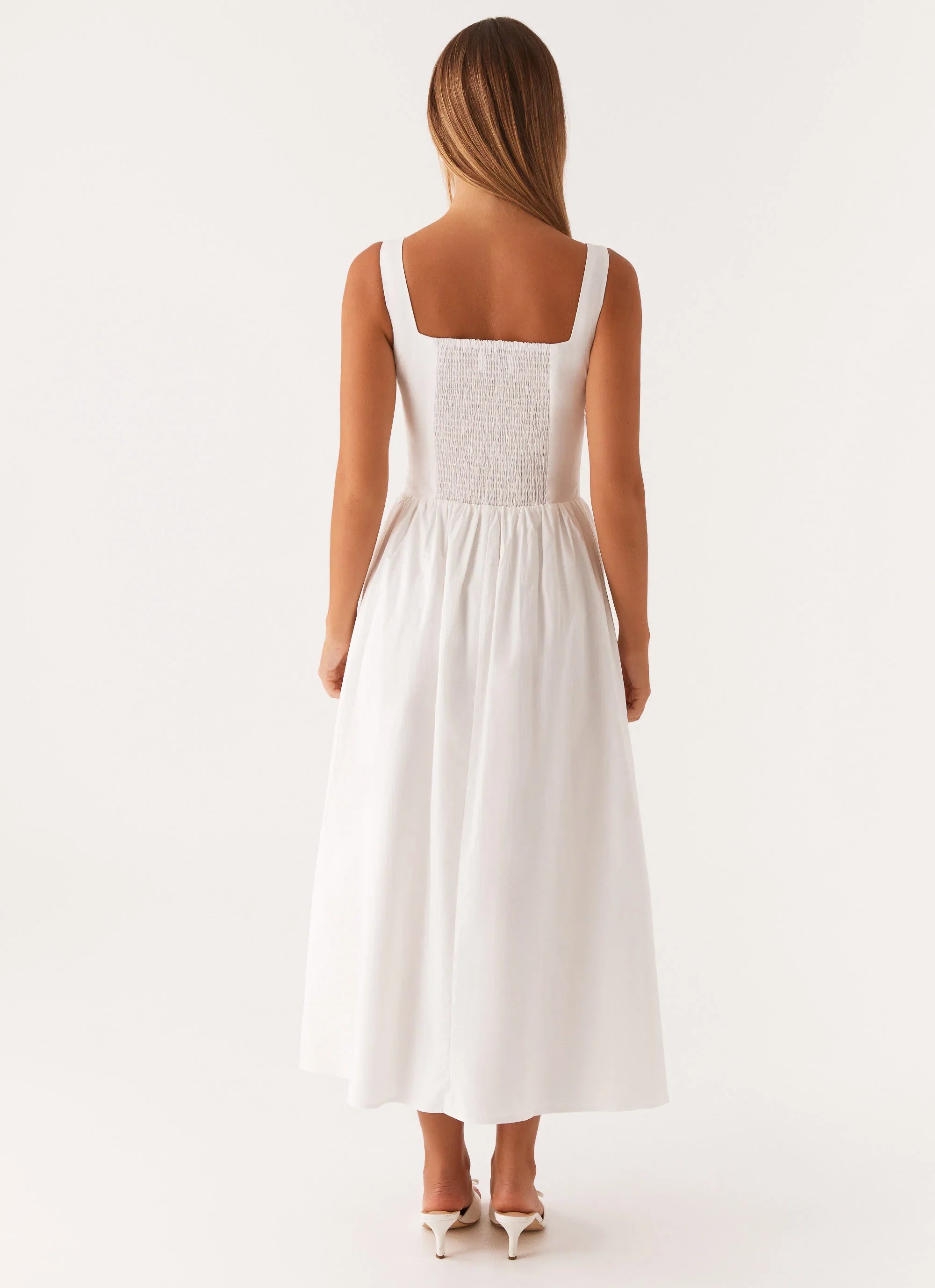 Waiting On You Midi Dress White