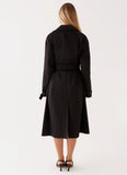 Frenchy Oversized Trench Coat Black