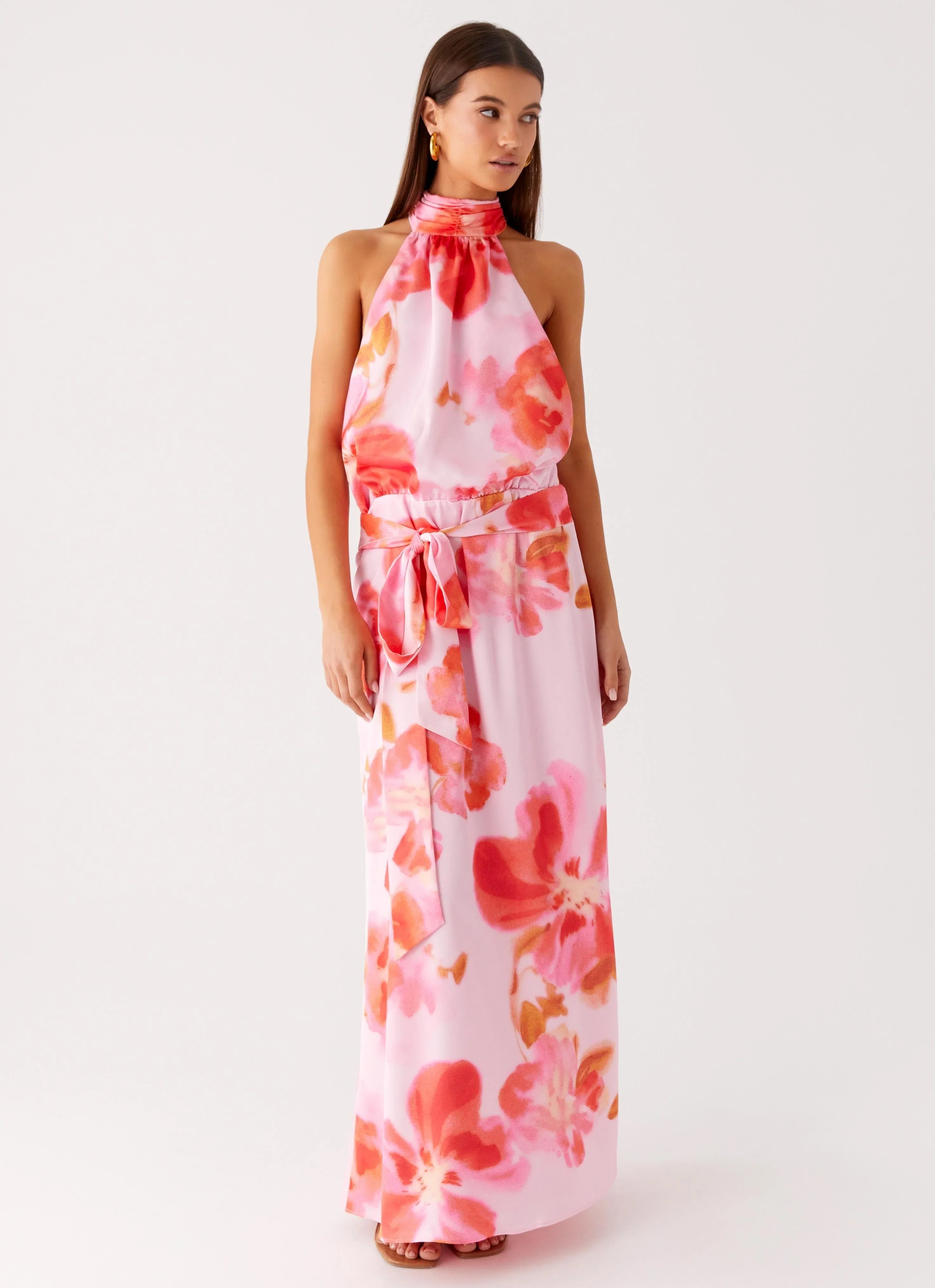 Diablo Backless Maxi Dress Blushing Blossom