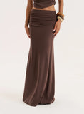 Chocolate Jersey Drop Waist Maxi Skirt
